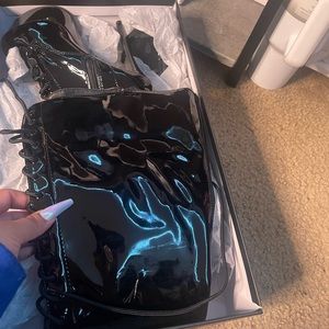 Hustler pleasure thigh height heel boots